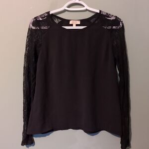 Vanessa Collezione Black Lace Fitted Blouse Women's Small Made In Italy